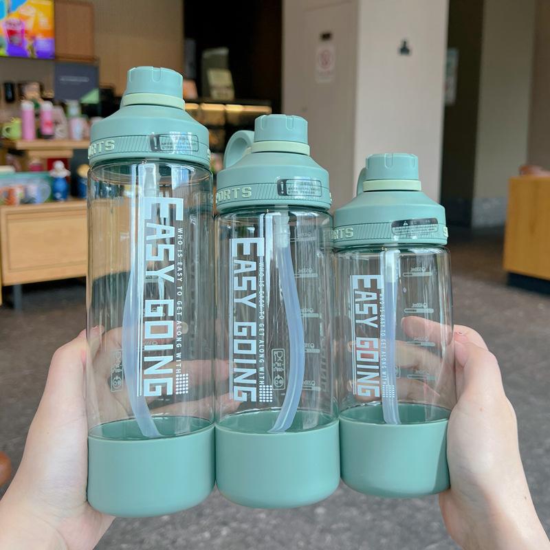 Water bottle1011 summer sports outdoor sports water cup high value male and female students double drinking straw cup easy trend