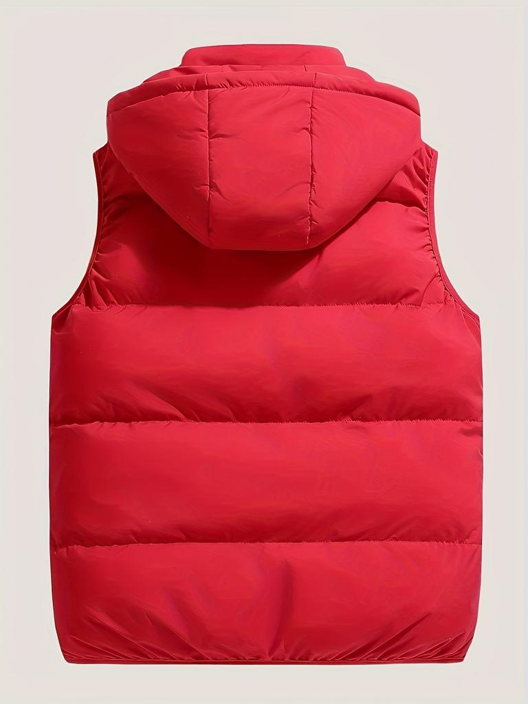 Herren Kapuzenweste Jacke, Baumwolle, Schwarz, Rot, Größen 0XL-5XL