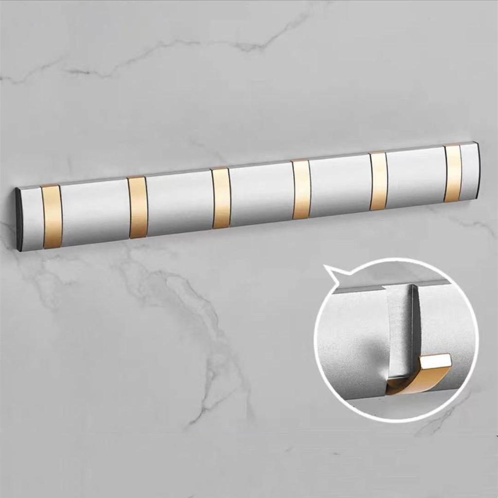 Wall-Mounted Folding Hook for Bathroom, Kitchen, Living Room, Wardrobe - 1 To 6 Row Hooks for Coats, Hats, and Clothes.
