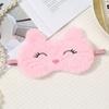 1Pc Sleeping Eye Mask Cute Cartoon Cat Plush Comfortable Sleep Mask Sleep Aid Traveling Home Shading Light Eye Cover Eyeshade