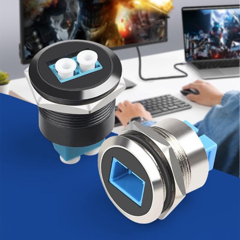 Type C LC Female to Female Fiber Opticals Adapters Socket Panel Module Embedded Design for Networking Signal Stability