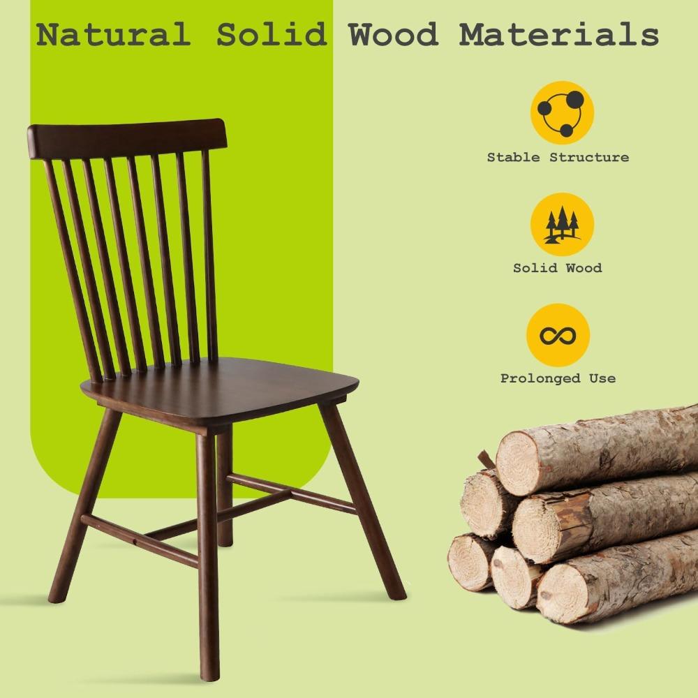 For Dining Chairs Set of 4, Windsor Chair Farmhouse Spindle Back Wood Dining Room Chairs, Solid Wooden Kitchen Chair for Living