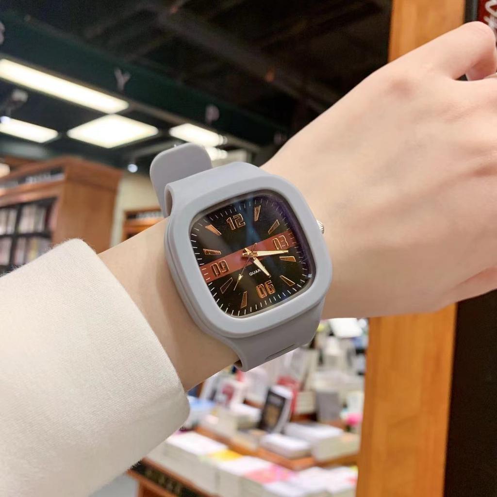 Fashion Women Watches Big Square Ladies Quartz Watch Women's Wristwatch Waterproof Silicone Strap Casual Female Clock Watch