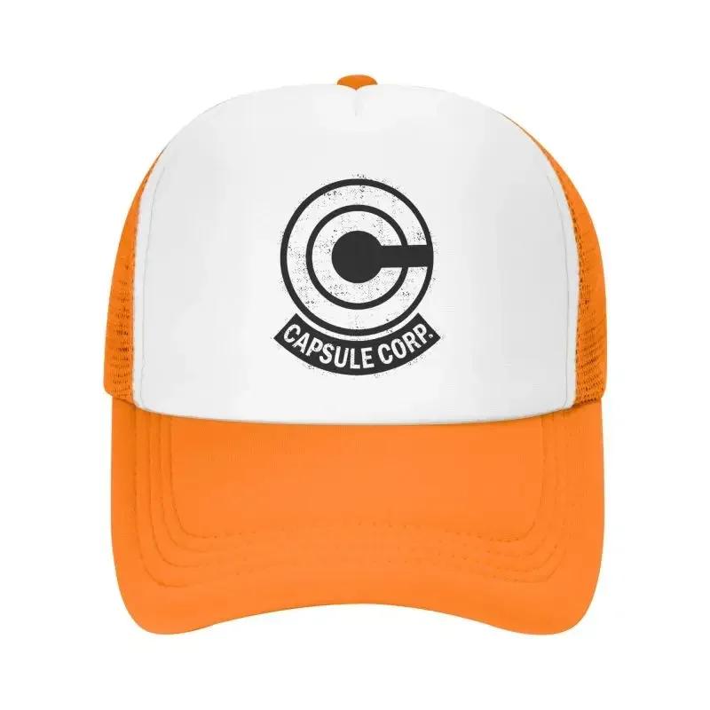 Capsule Corp Netz-Baseballkappe Unisex Hip-Hop Snapback Kappen Sommer Atmungsaktiv Sonnenschutzmütze Anime DBZ Trucker Verstellbare Hüte