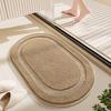 Oval Bathroom Rug, Microfiber Soft Highly Absorbent Bath Rug, Non-Slip Plush Fluffy Door Mat for Shower Bathtub Sink Entrance