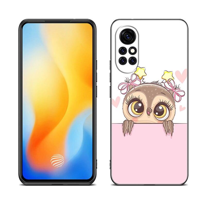 Kreskówkowa Sowa Słodkie Sowy Etui Dla Huawei NOVA 8 9 Pro 8i 7i 7SE Y60 5T Mate 40 30 20 10 Lite Honor 50 30 Premium Pro Plus 30S Pokrowiec