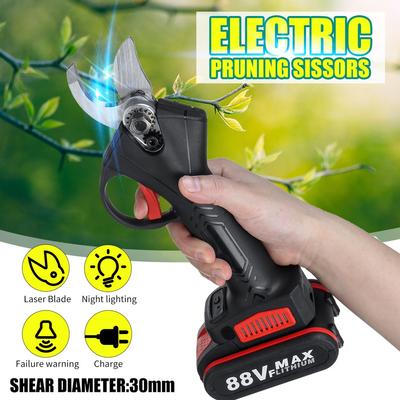 88V Cordless Pruner Lithium-ion Pruning Shear Efficient Fruit Tree Bonsai Pruning Electric Tree Branches Cutter