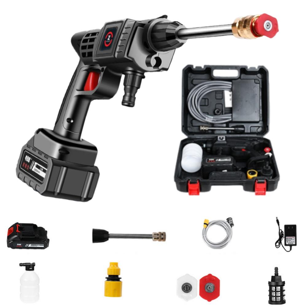 Car Wash Gun 200W 50Bar 10000mAh Cordless Washing Guns High Pressure Washer Spray Water Gun Portable Washing Machine for Garden