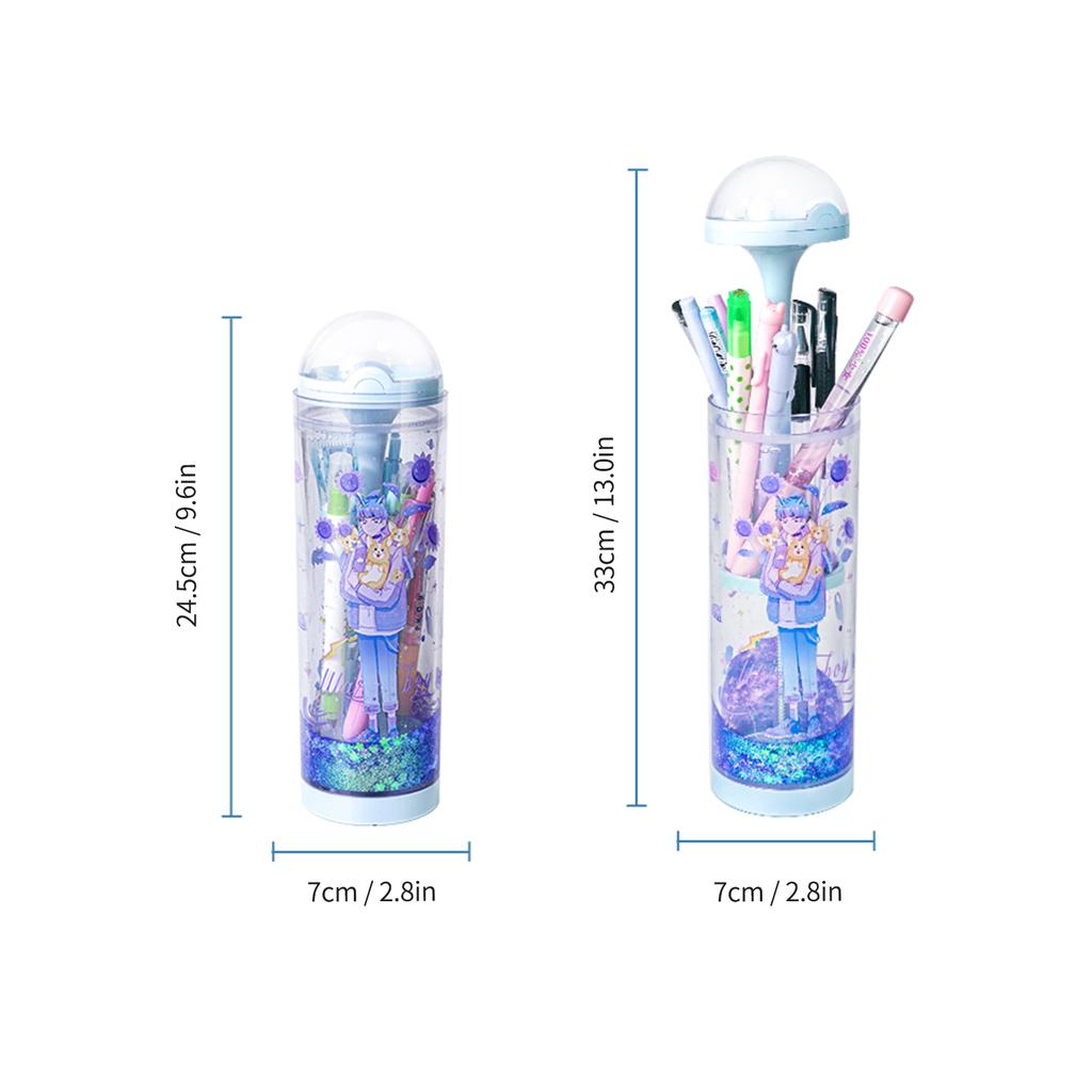 Buy NBX Lifting Pencil Case 360Degree Quicksand Cute Cartoon Pattern Transparent Stationery Box