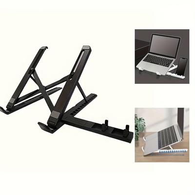 2-in-1 Adjustable Laptop & Tablet Stand with Phone/Pen Holder,  Lightweight for Desk Bedside Travel