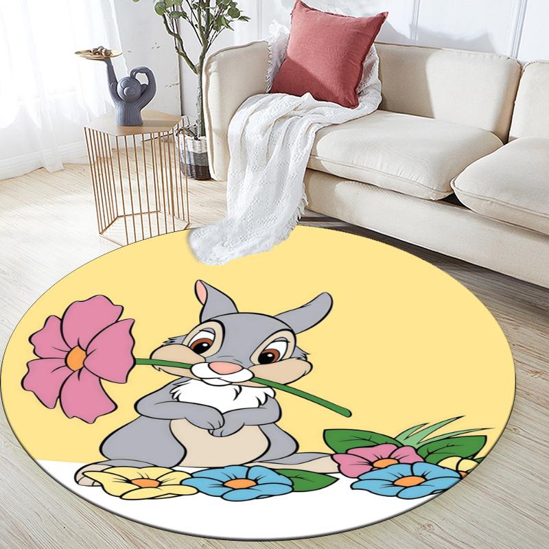Thumper pattern round rug,Carpet Rug for Living Room Bedroom Playroom ,Non-slip Floor Mat,Holiday Gifts and Birthday Gifts.