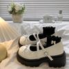 Fashion Chunky Platform High Heels Pumps Women Bowknot Shoes 2025 Autumn Leather Buckle Mary Jane Shoes Woman Thick Heeled Lolita Shoes