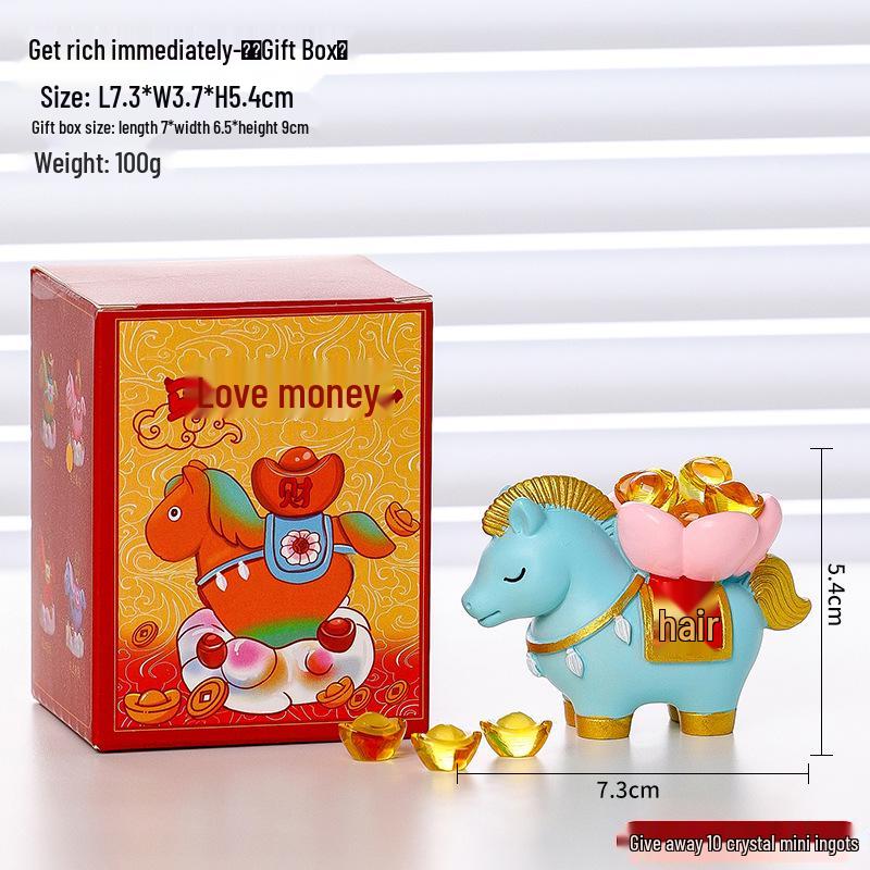 Guochao Year of the Horse Desktop Ornament: Zodiac Horse Office Mascot & Creative New Year Gift