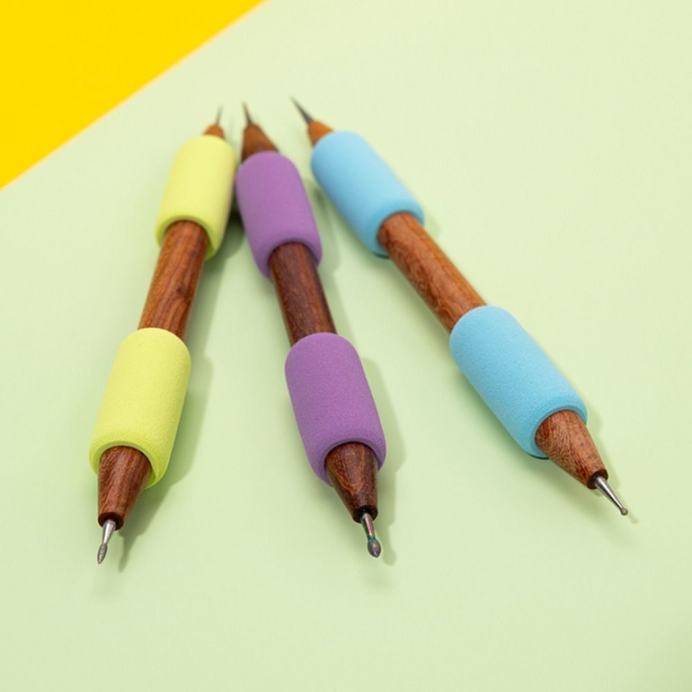 Wooden Handle Pottery Texture Carving Tools Stainless Steel Needle Double-ended Ceramic Texture Scraper Comfortable Grip