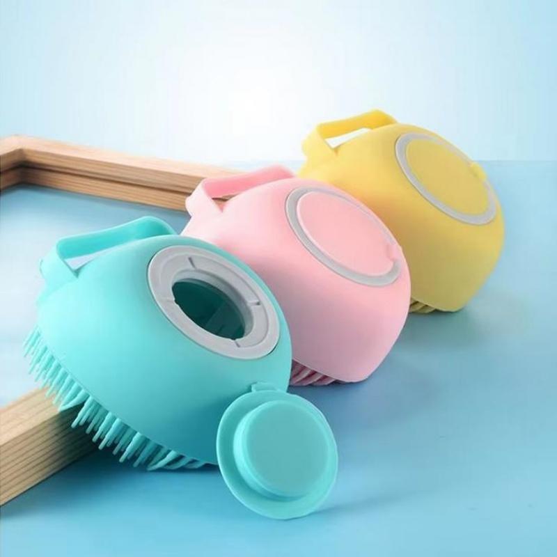 Silikon Şampuan Banyo Fırçası Masaj Tarak Bakım Scrubber Fırça Banyo Aksesuarları Bebek Çocuk Silikon Vücut Scrubber