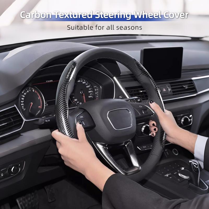 Car Steering Wheel Cover Carbon Fiber Anti-slip Grip Accessories For Citroen C4 C3 C5 C1 C2 Berlingo Celysee Cactus Picasso