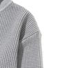 KNITTED Soft Cotton Heavy Waffle Half Zip Knit Melange Grey