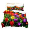 Color Tulip Pattern Bedding Set Down Duvet Quilt Cover Set 3D Digital Printing Quilt Cover Three-piece Set