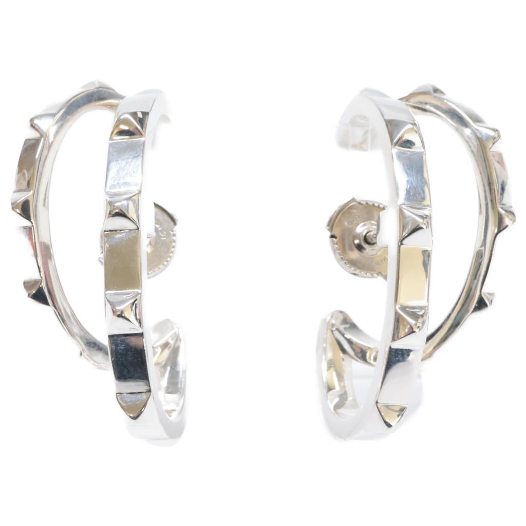 HERMES 925 Crew de H earring L SilverUsed