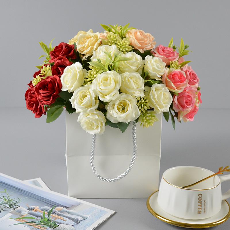 Artificial Osmanthus Rose Bouquet – Fresh Style Home Decoration with Multi-Headed Small Roses