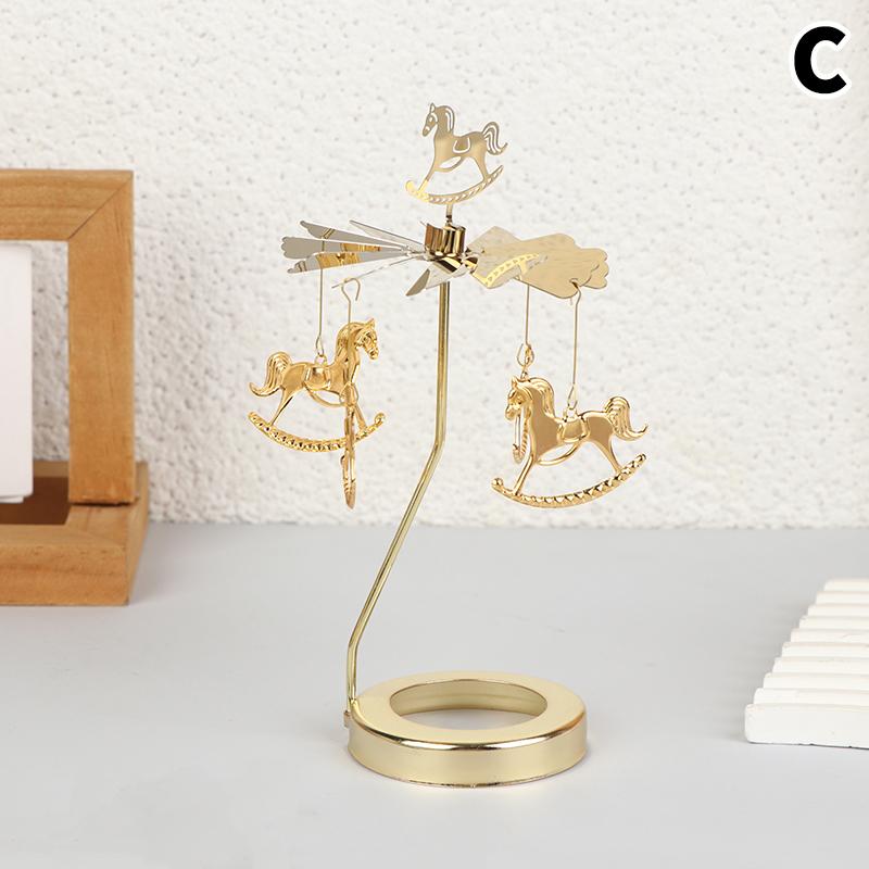 Romantic Creative Metal Hot Rotating Candle Holder Lamp Gold Christmas Candle Holder Home Party Wedding Party Candle Holder