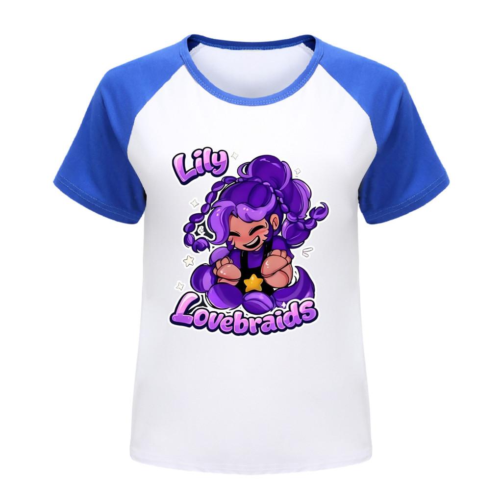 5600 Kids Girls Lily Lovebraids Raglan Sleeves Breathable T-Shirt 100cm