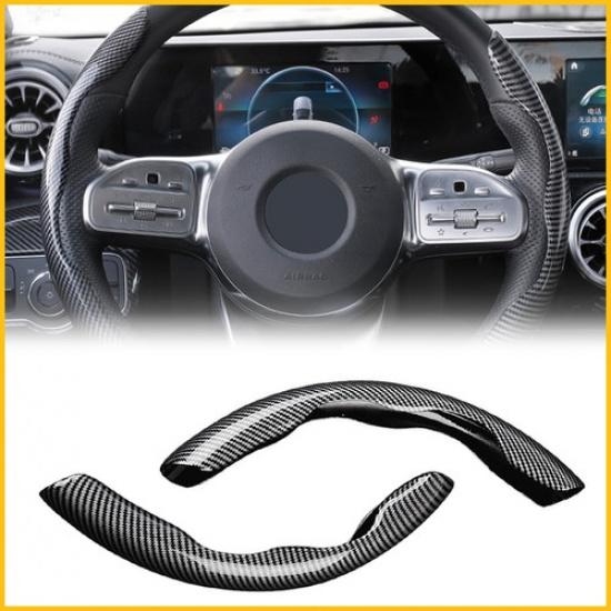 2x Carbon Fiber Universal Steering Wheel Cover Booster Non-Slip Accessories EOA