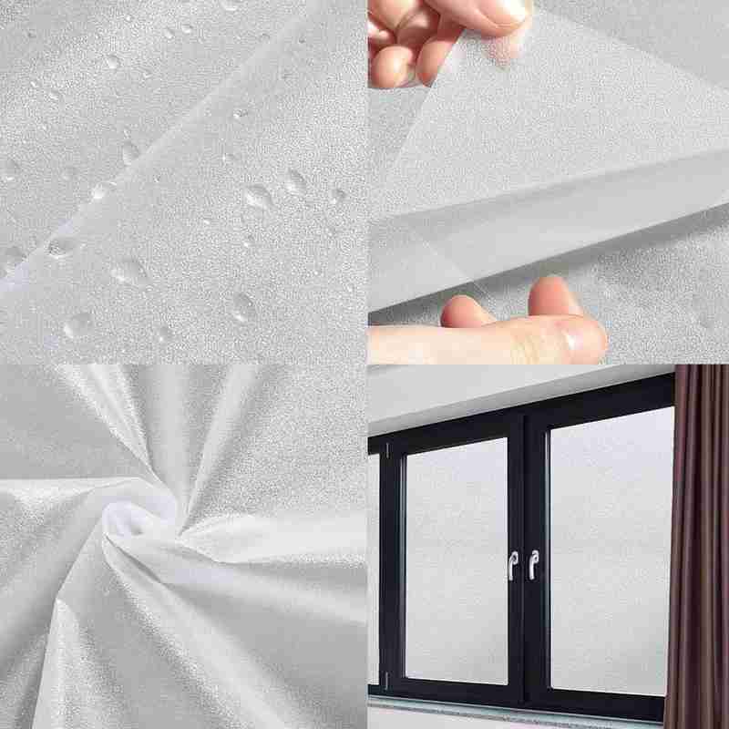 1/2M Matte Window Film Privacy UV Protection Stained Vinyl for Glass Static Cling Frosted Decorative Window Sticker for Home