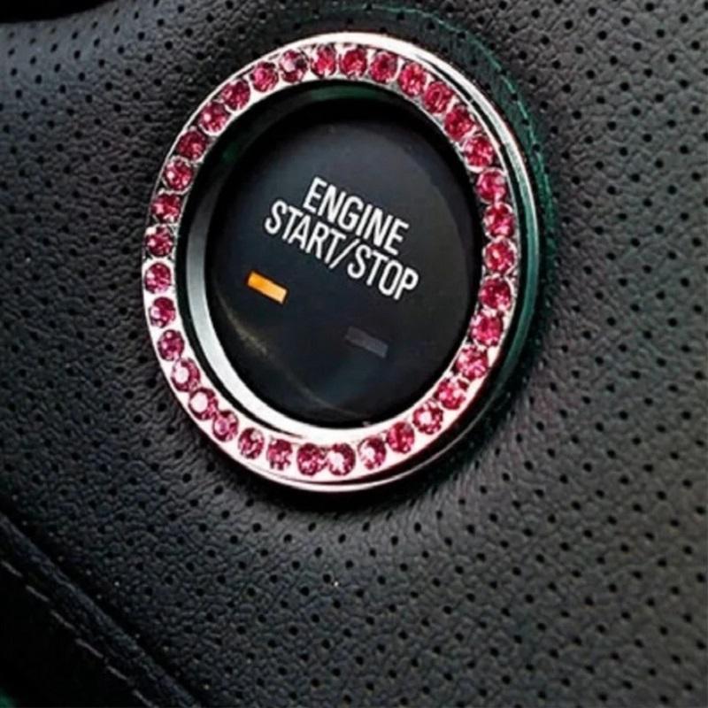 Car Start Button Decorative Sticker Car Interior Crystal Ignition Ring Sticker Supplies Universal One-Click Ignition Car Sticker