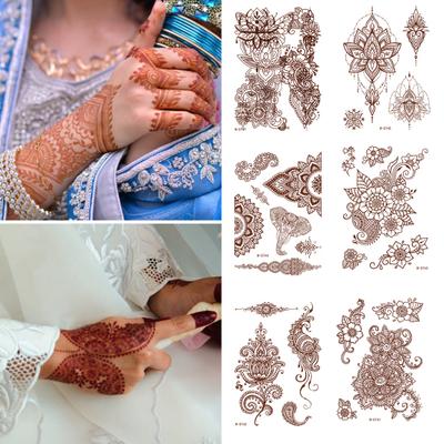 Vodotěsné tetovací nálepky Středovýchodní krajka Dočasná tetování pro ženy Dospělé Samolepicí nálepky na tělo