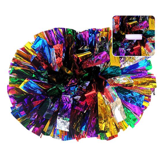 Cheerleading Pom Poms Glänsande Kontrastfärg Dekorativa med Långt Handtag Fyllig Form Skapa Atmosfär Glittrande Bekvämt Grepp Cheerleading