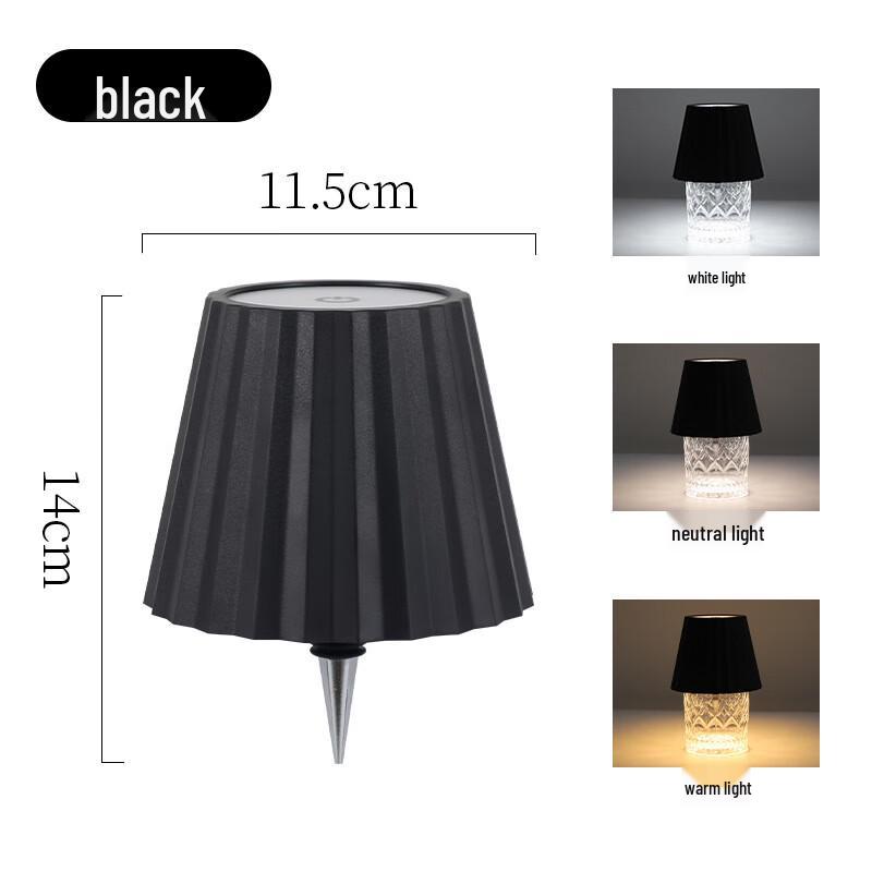 Rechargeable Pleated Ambient Table Lamp with 3-Color Light