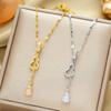 Luxury Full Crystal Fringe Gourd Necklace For Women Elegant Versatile Fashion Jewelry