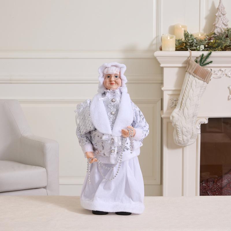 Pflaumenrot Nikolaus Oma Puppe mit Geschenktüte Weihnachtsdekoration