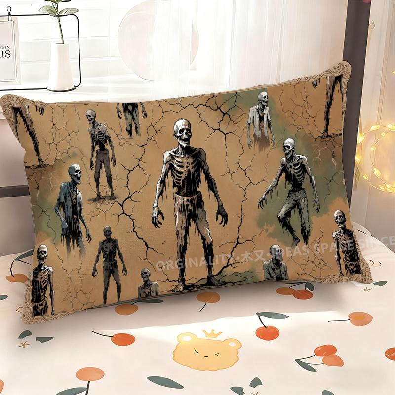 Zombie Skull Pattern Pillowcase Suitable For Sofa Bedroom Car Pillow Cover Cushion Rectangular Back Cushion
