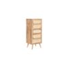 Commode en bois d'hévéa - Home ESPRIT - Multicolore - 43x67x33,5 cm - 4 tiroirs - Naturel - Métal