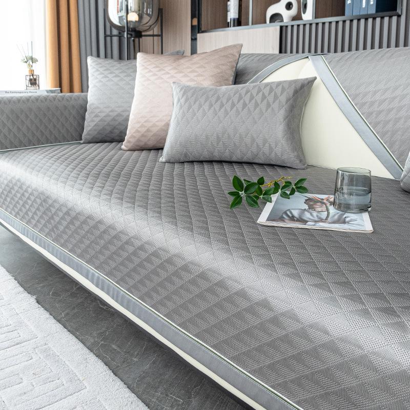 Light Luxury Ice Silk Sofa Cushion Summer Summer Summer Summer Summer Mat Ice Pad Modern Simple High-End Breathable Non-Slip Sofa Cover
