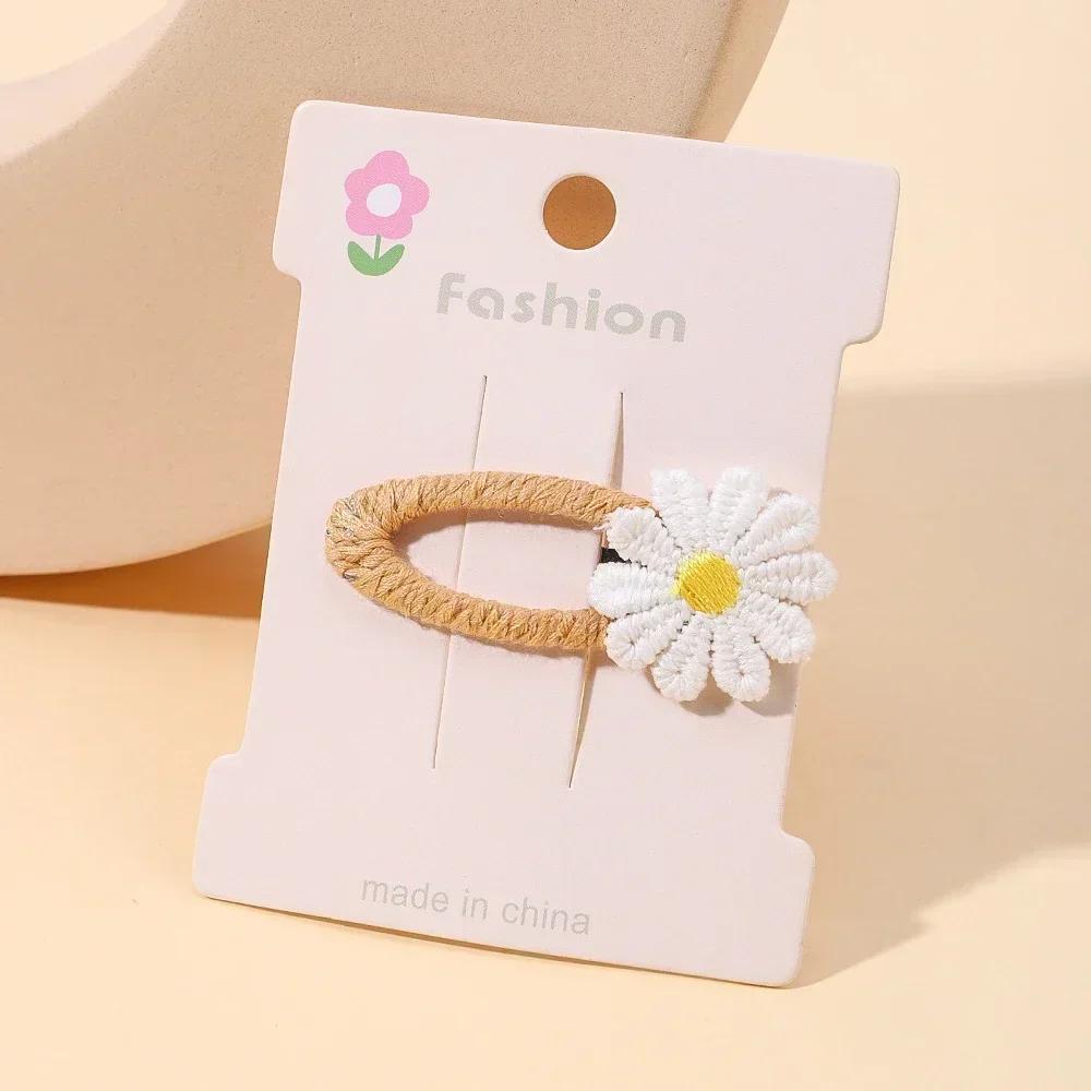 1/2/5 set Ins Daisy Flower Hair Clips Baby Girl Hairpins for Kids Lace White Barette Princess Hooks Infant Accessories Korean