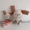 Plush Rabbit Doll With Checkered Shorts Decoration For Kids And Bedroom Decor