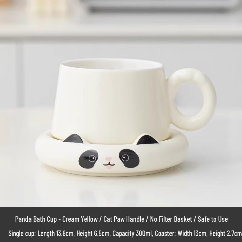 Cute Panda Handle Ceramic Coffee Mug