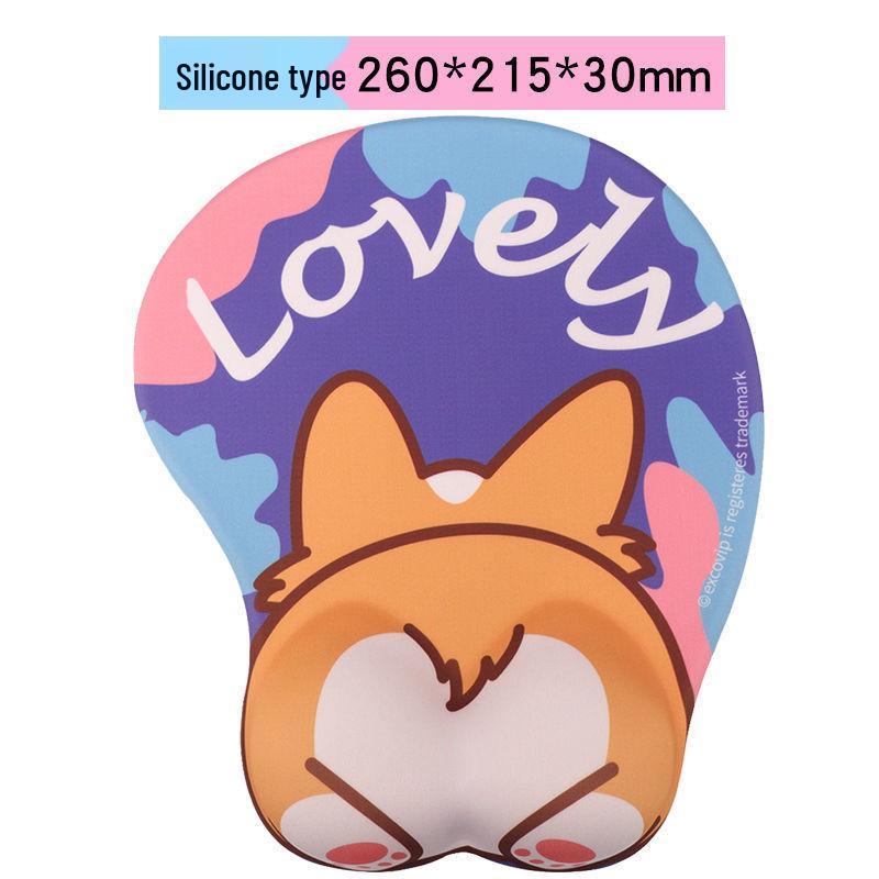 Cartoon Cute Girl 3D Silicone Mouse Pad with Wrist Rest for Office & Esports
