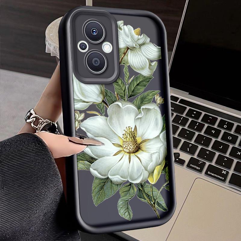 

Чехол для телефона с цветочной росписью для Oppo Reno 7Lite 8Lite 7Z 8Z Reno7 Reno8 Z Lite F21 Pro 5G Силиконовый Противоударный Мягкий Чехол For Reno7 Lite чёрный