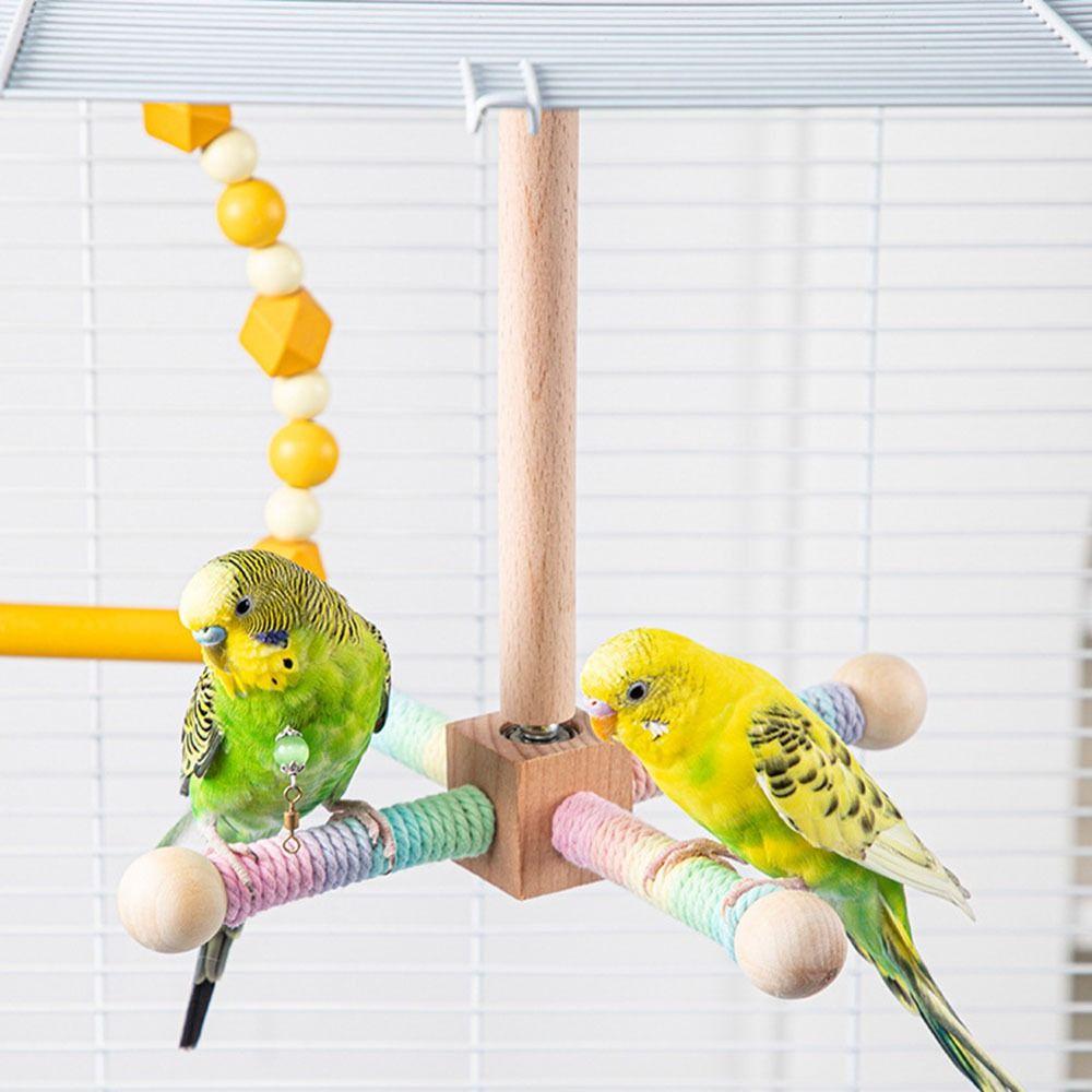 Abnehmbarer drehbarer Tischvogelständer Massivholz Vögel Schleifstange Halter Vogelkäfig Zubehör