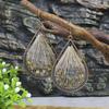 Bohemian Classic Women Geometric Tassel Wooden Earrings Vintage Gypsy Ethnic Circle Flower India Dangle Earrings Jhumka Jewelry