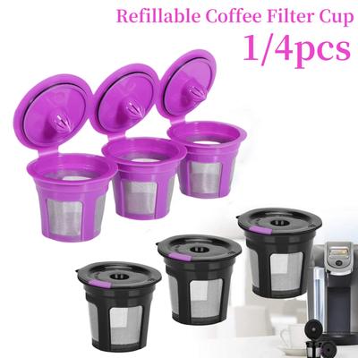 1/4 pezzi riutilizzabile tazza filtro caffè in acciaio inox micro maglia cialda caffè riempita kit capsula compatibile con Keurig 2.0 1.0 Mini Plus