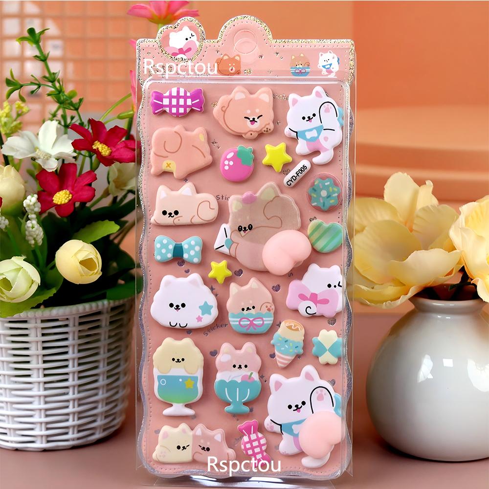 3D Cute Animal Butt Stickers Stress Puffy Squishy Sticker for DIY Scrapbook Guitar Phone Case Laptop Decal