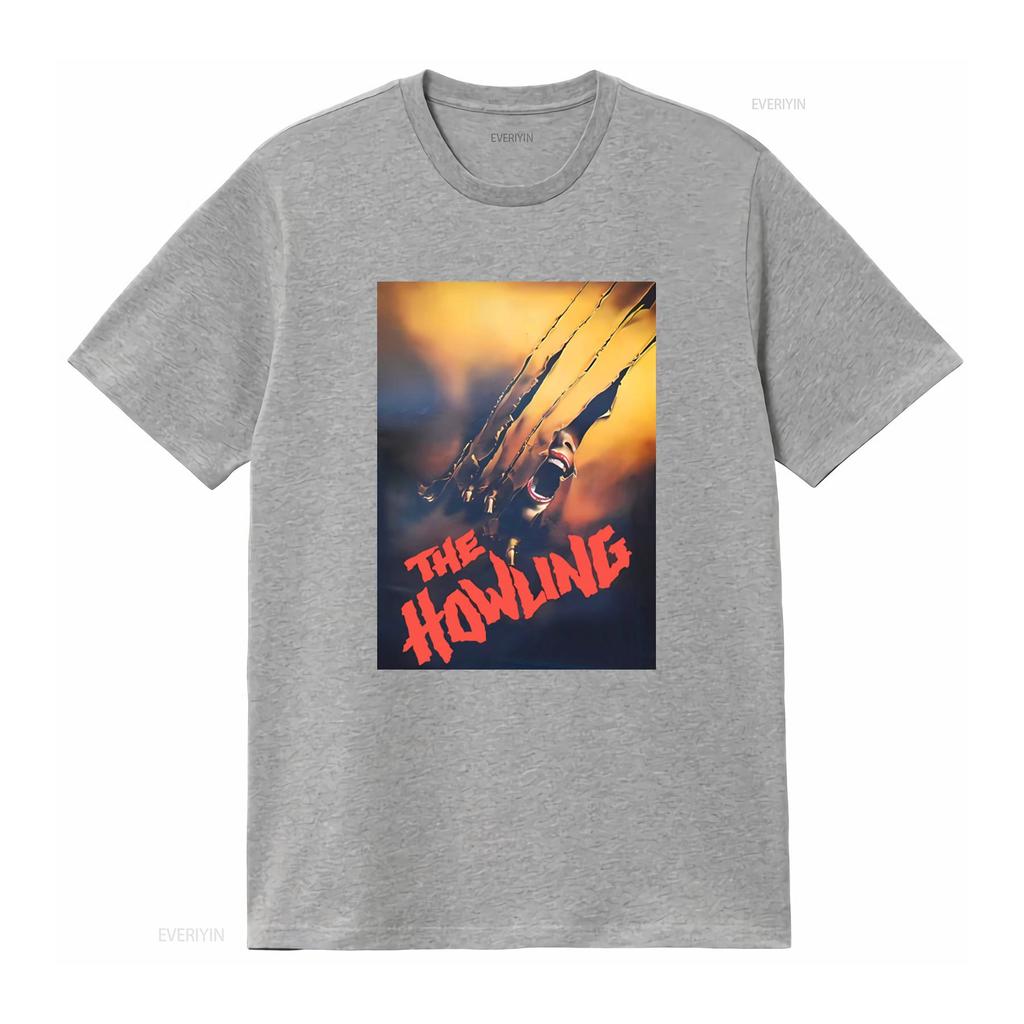 80s The Howling Horror Movie Promo Poster 1981 Spooky Film T shirt vintage Washed Comfortable Unisex Stretched streetwear