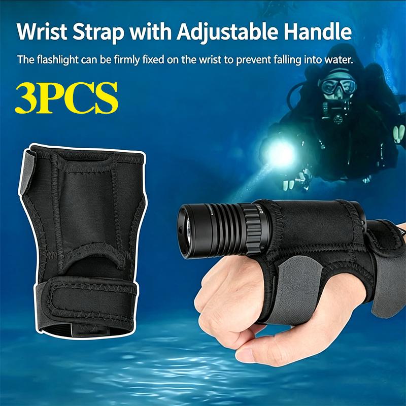Universal Nylon Diving Flashlight Gloves, Hands‑Free Adjustable Wristband Torch Holder for Underwater Diving Fishing Hunting Outdoor Water Sport Use