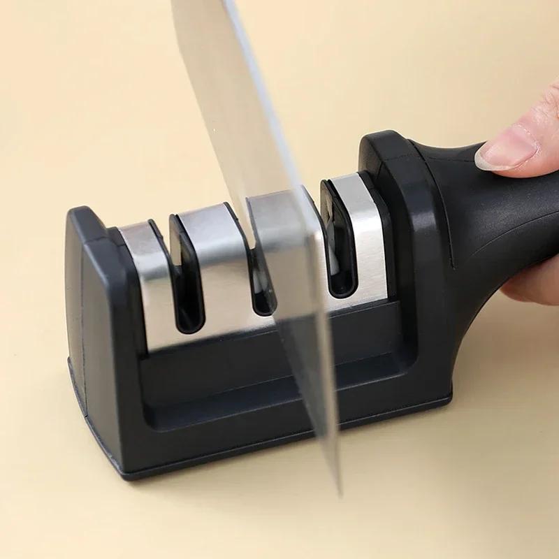 Quick Knife Sharpener With Non-slip Base Camping Kitchen Accessories Gadgets Edc Whetstone Catering Knives Restaurant Bar Tools