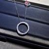 Korean Style Women's Necklace: Double Ring with Diamonds, Simple Luxury Design, Versatile Clavicle Chain Accessory